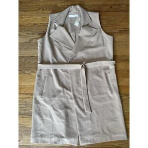 Boston Proper Blazer Long Vest Womens Size 18 Sleeveless Preppy Langenlook